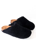 Sandalia mujer con piel de borrego negra EmotionS- Black lambskin sandal slipper Rowen1