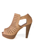 Tacon Beige con plataforma Table6 - Tan heel with platform Table 6