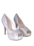 Tacon plateado con plataforma HY7 - SIlver heel with platform HY7