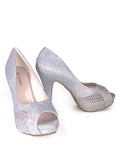 Tacon plateado con plataforma HY7 - SIlver heel with platform HY7