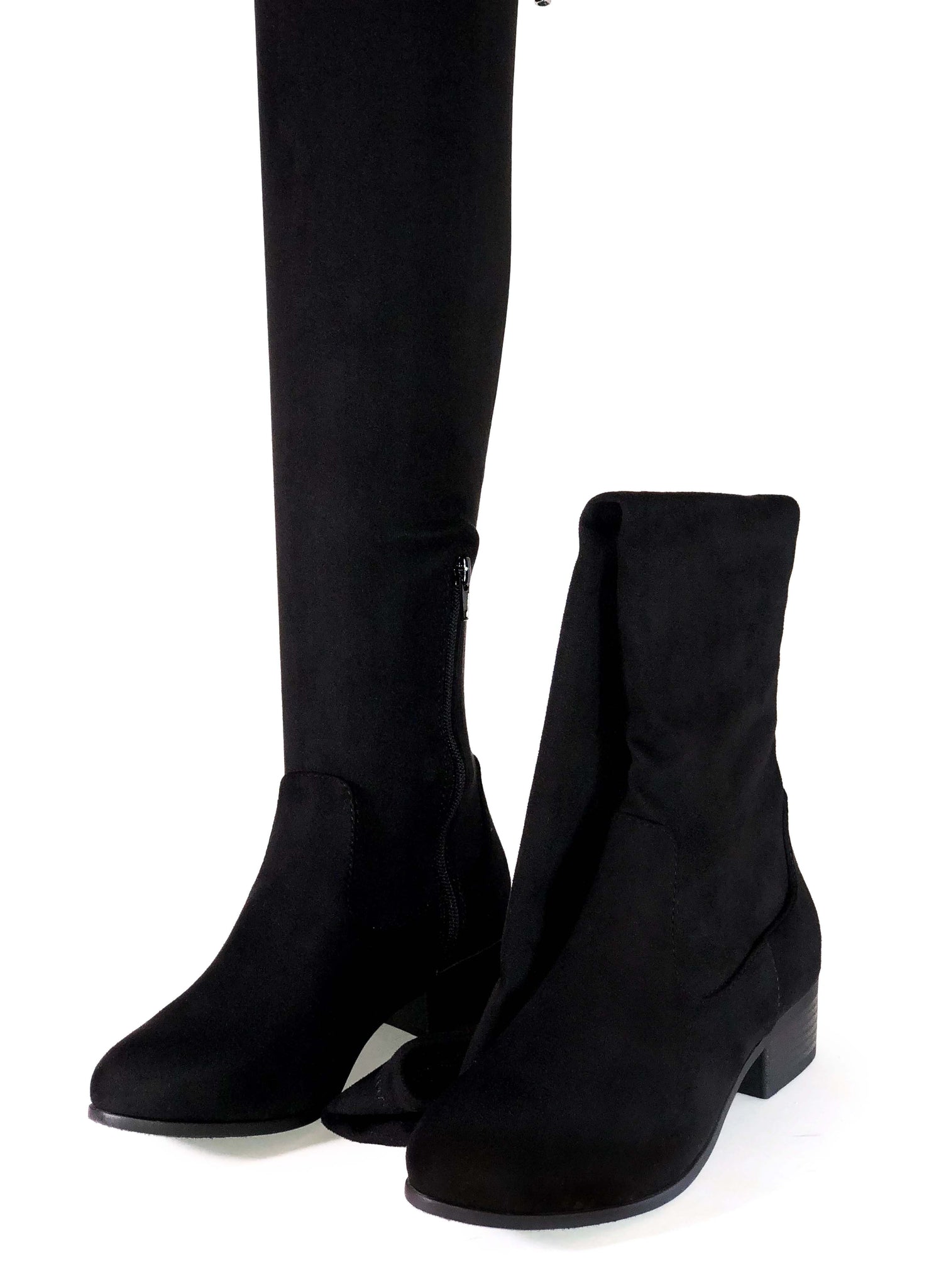 Botas Negras Botas Caña Alta De Gamuza LIZANTTO Botas Chelsea