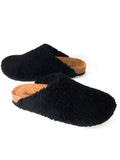 Sandalia mujer con piel de borrego negra EmotionS- Black lambskin sandal slipper Rowen1