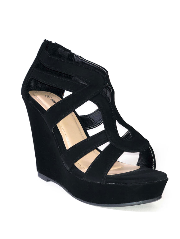 Tacon Negro con plataforma Lindy-3 - Black heel with platform Lindy 3
